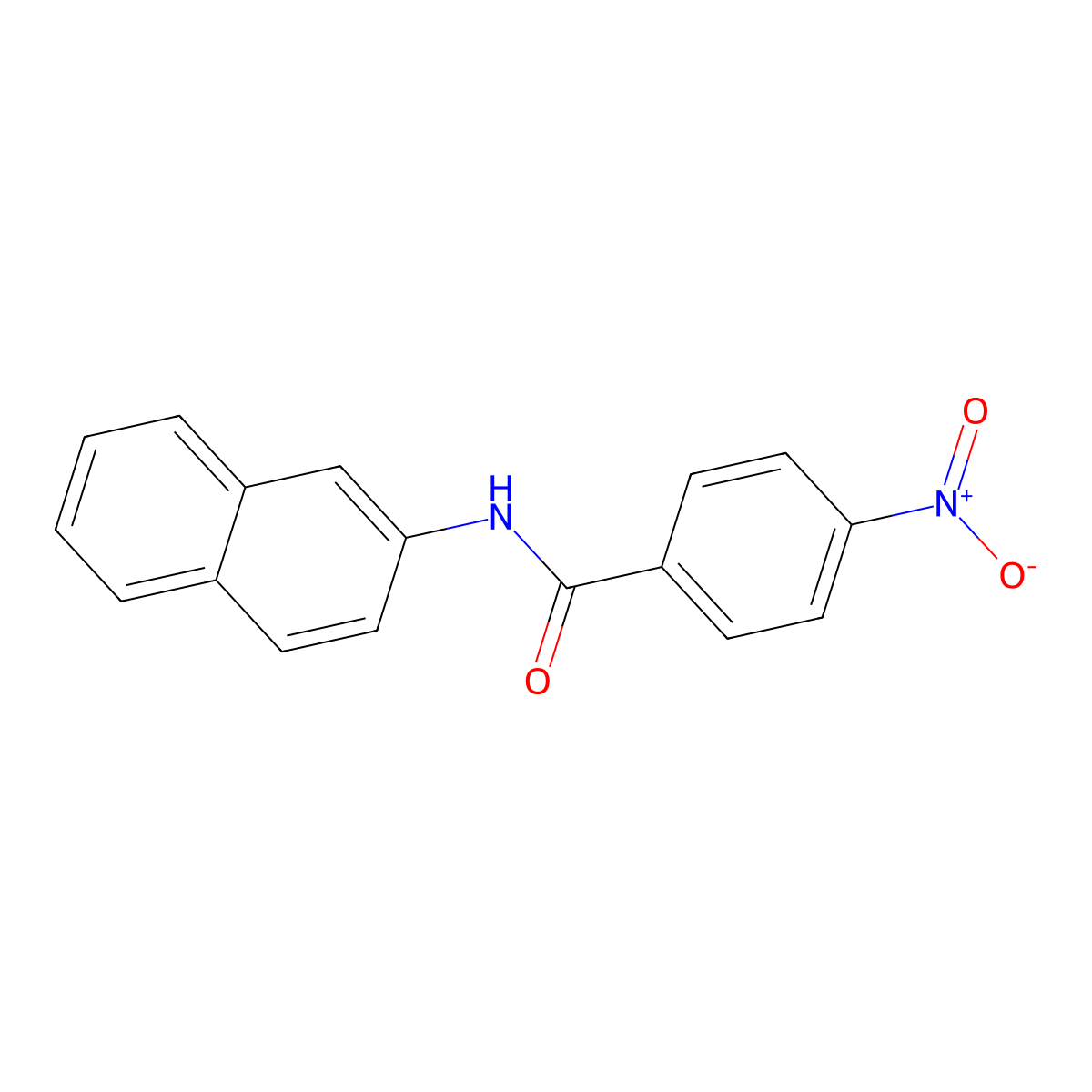 N-(naphthalen-2-yl)-4-nitrobenzamide molecular structure, CAS 105772-57-4