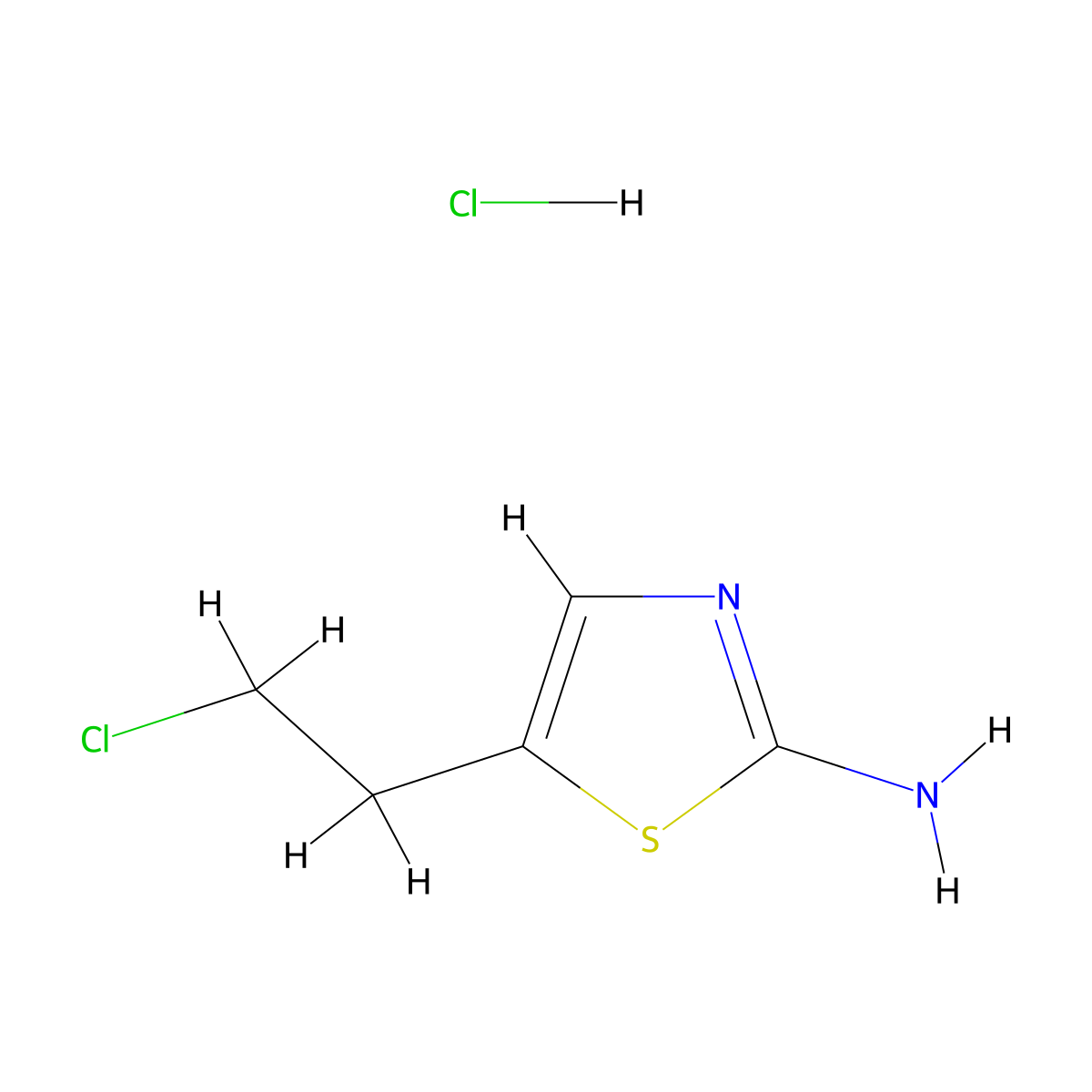 5-(2-Chloroethyl)-1,3-thiazol-2-amine hydrochloride molecular structure, CAS 105773-90-8