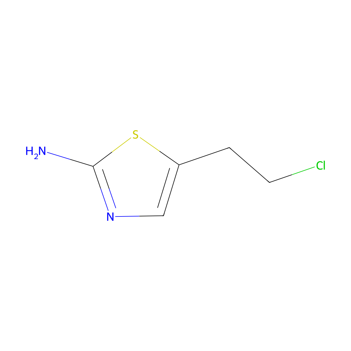 5-(2-Chloroethyl)thiazol-2-amine molecular structure, CAS 105773-91-9