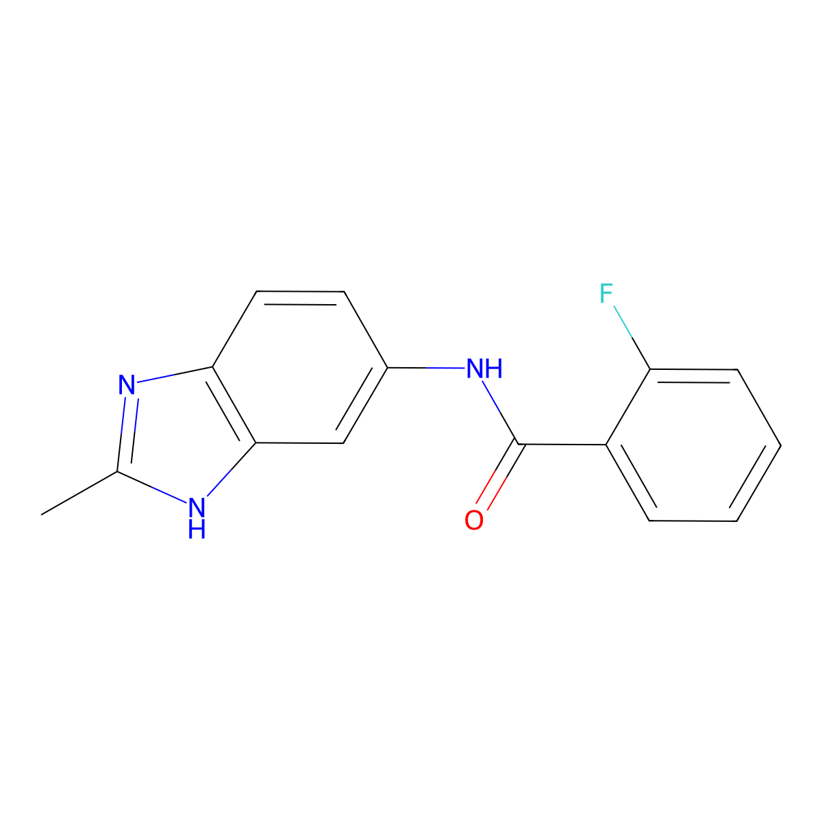 2-fluoro-N-(2-methyl-1H-benzimidazol-5-yl)benzamide molecular structure, CAS 1057730-75-2