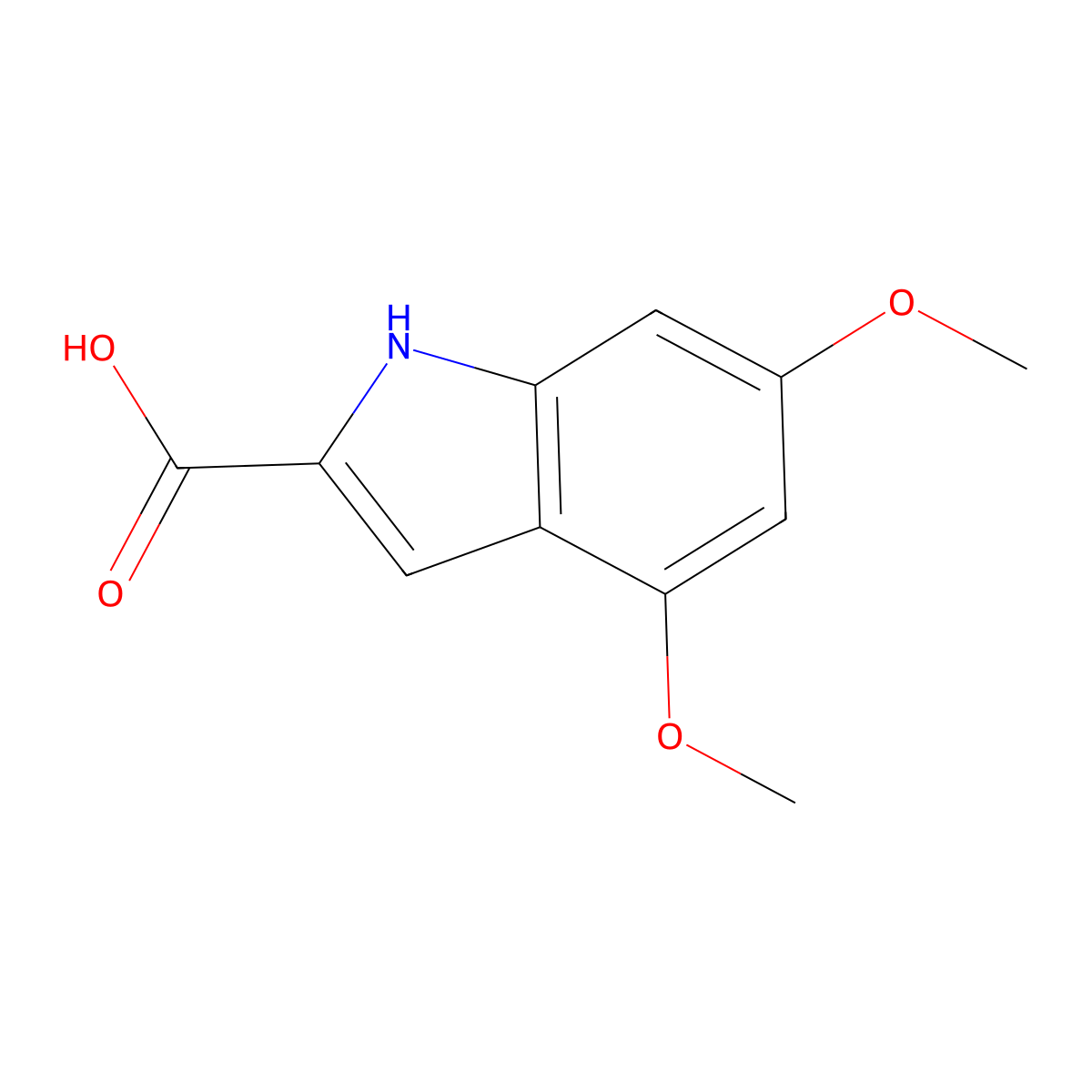 4,6-Dimethoxy-1H-indole-2-carboxylic acid molecular structure, CAS 105776-11-2