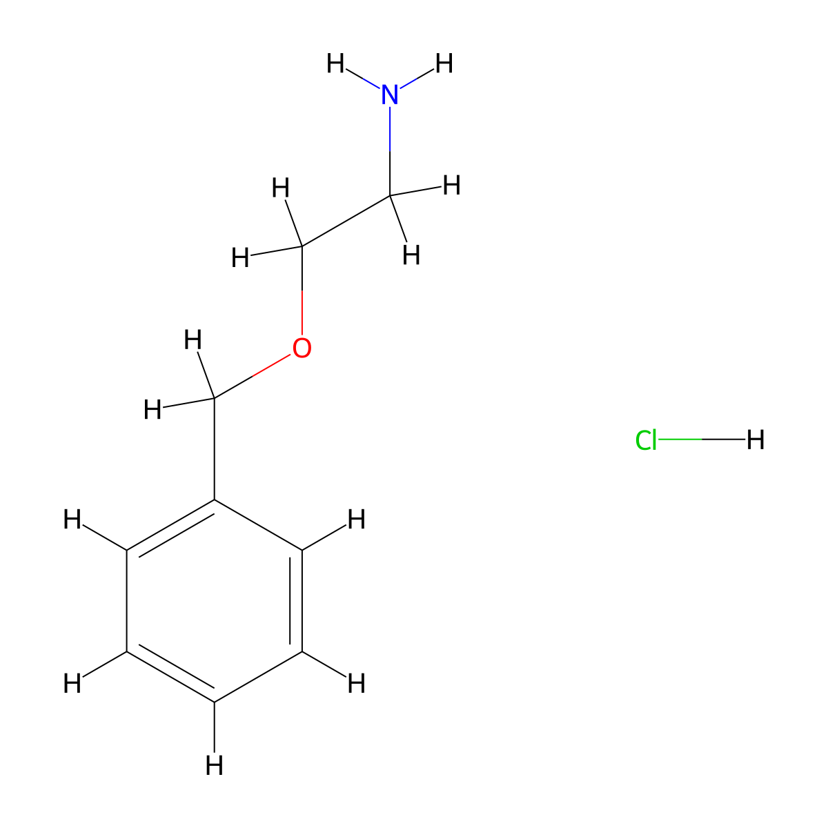 2-(Benzyloxy)ethanamine hydrochloride molecular structure, CAS 10578-75-3