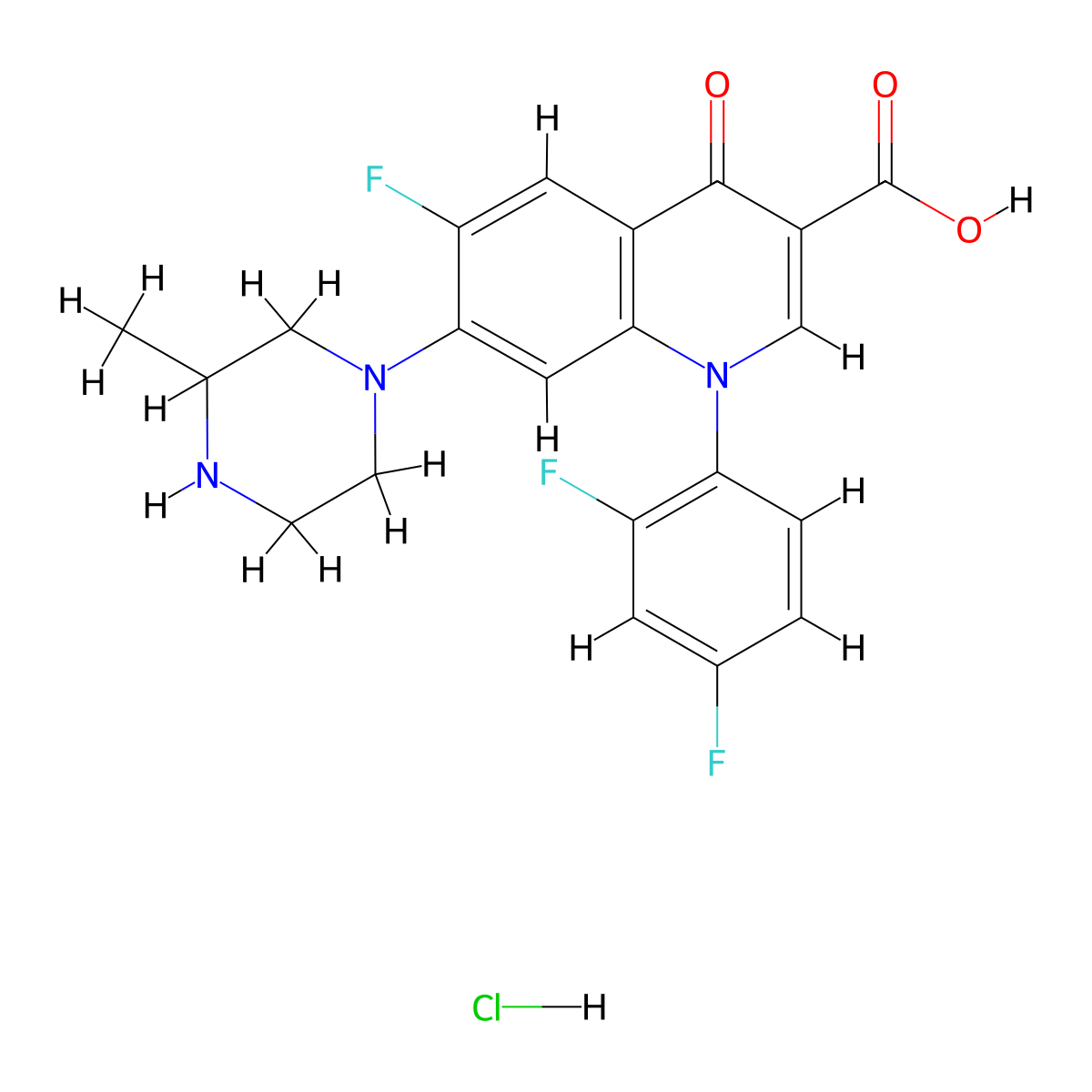 Temafloxacin Hydrochloride molecular structure, CAS 105784-61-0
