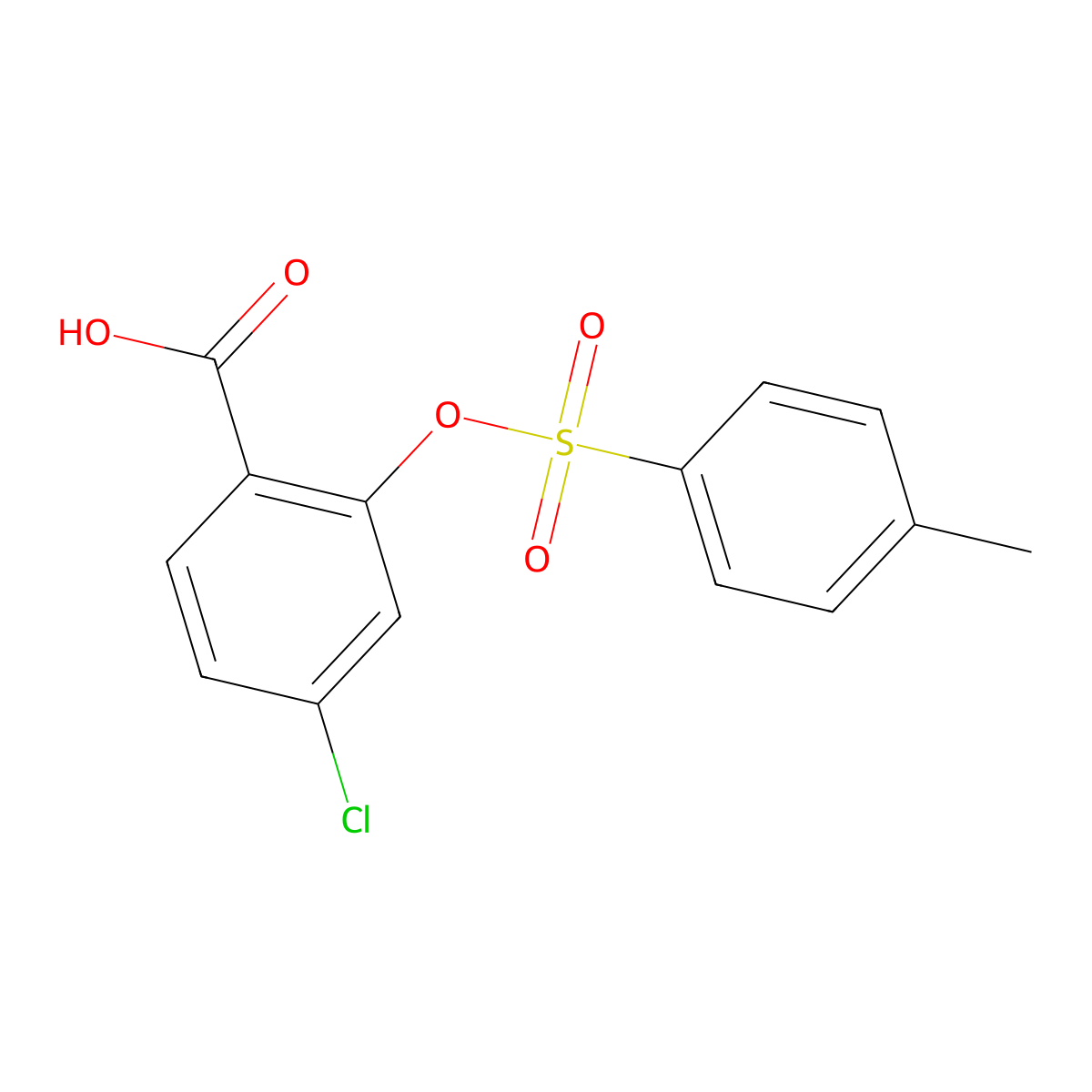 4-Chloro-2-[(4-methylbenzenesulfonyl)oxy]benzoic acid molecular structure, CAS 1057869-23-4