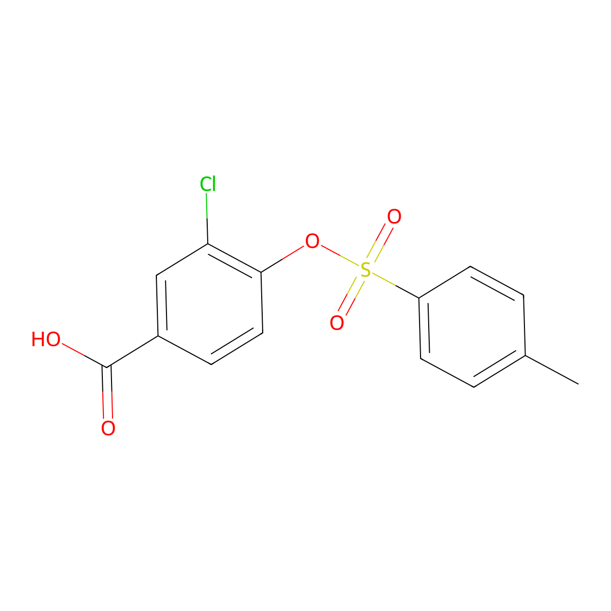 3-Chloro-4-[(4-methylbenzenesulfonyl)oxy]benzoic acid molecular structure, CAS 1057870-46-8