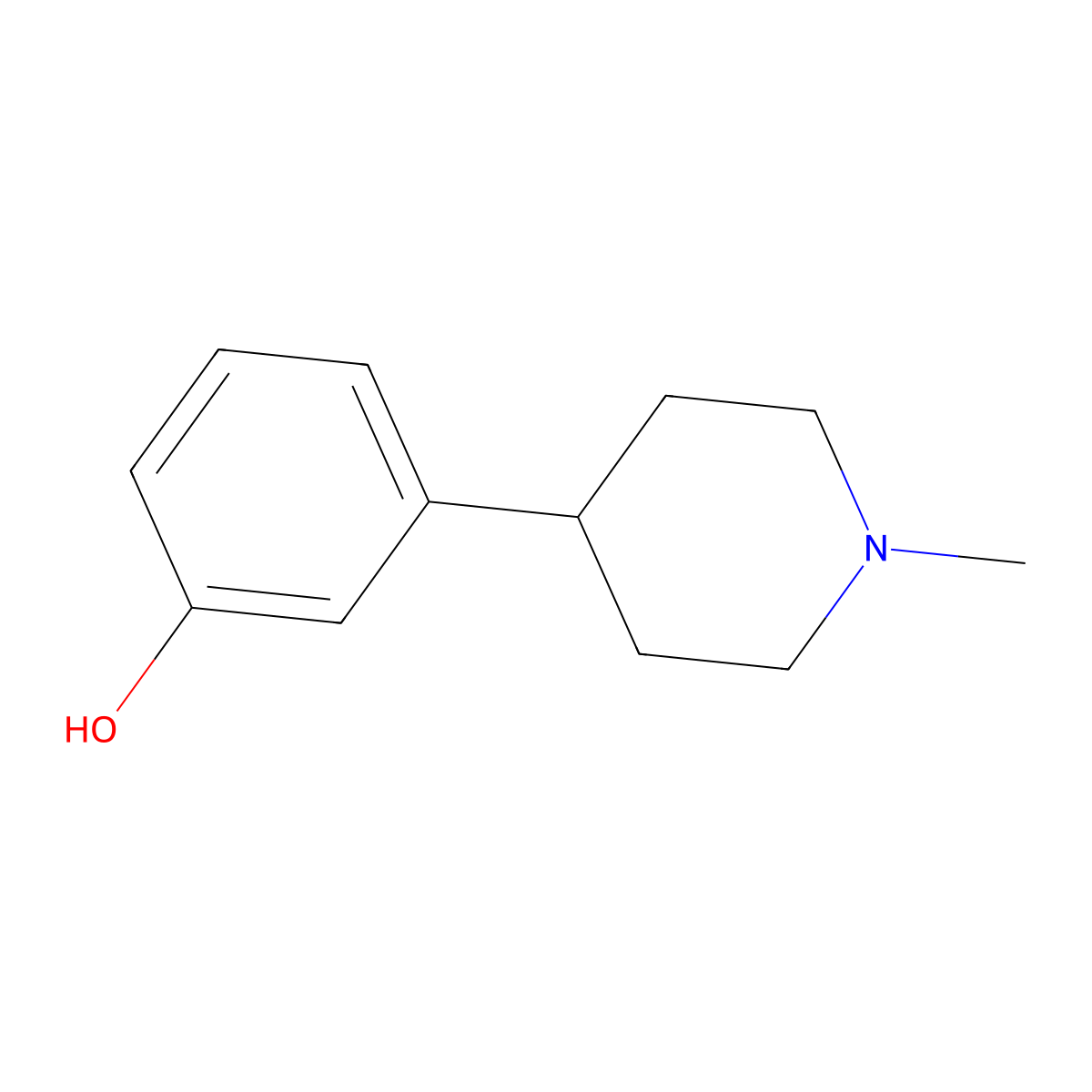 3-(1-Methylpiperidin-4-yl)phenol molecular structure, CAS 105788-13-4