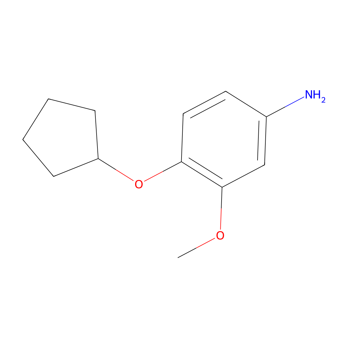 m-Anisidine, 4-(cyclopentyloxy)- molecular structure, CAS 105788-15-6