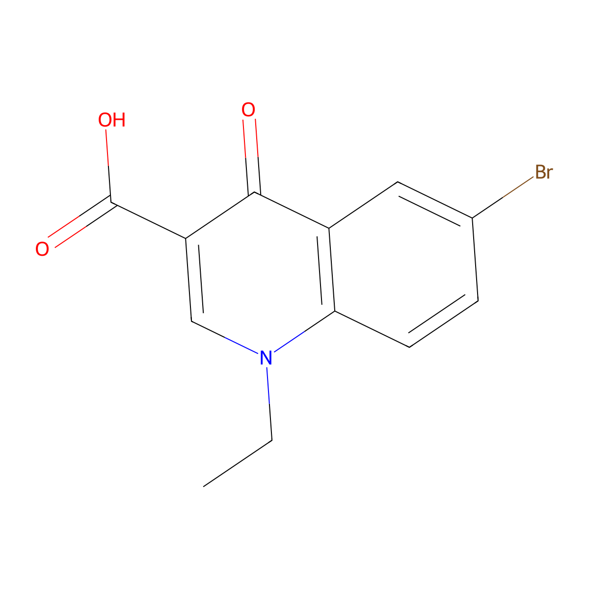 6-Bromo-1-ethyl-4-oxoquinoline-3-carboxylic acid molecular structure, CAS 105789-89-7