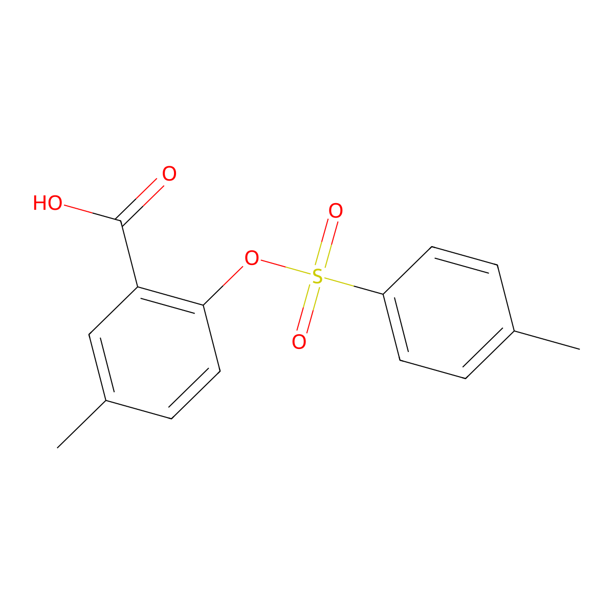 5-Methyl-2-[(4-methylbenzenesulfonyl)oxy]benzoic acid molecular structure, CAS 1057915-71-5
