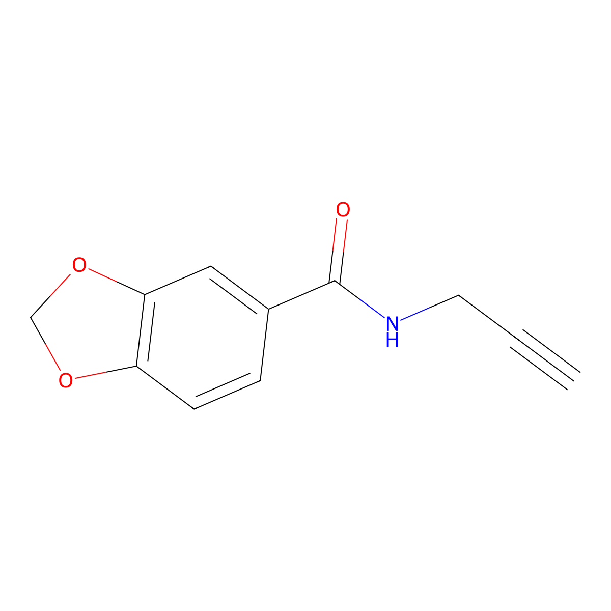 N-(prop-2-yn-1-yl)-1,3-dioxaindane-5-carboxamide molecular structure, CAS 1057940-55-2