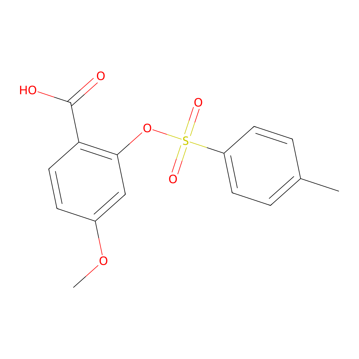 4-Methoxy-2-[(4-methylbenzenesulfonyl)oxy]benzoic acid molecular structure, CAS 1057941-36-2