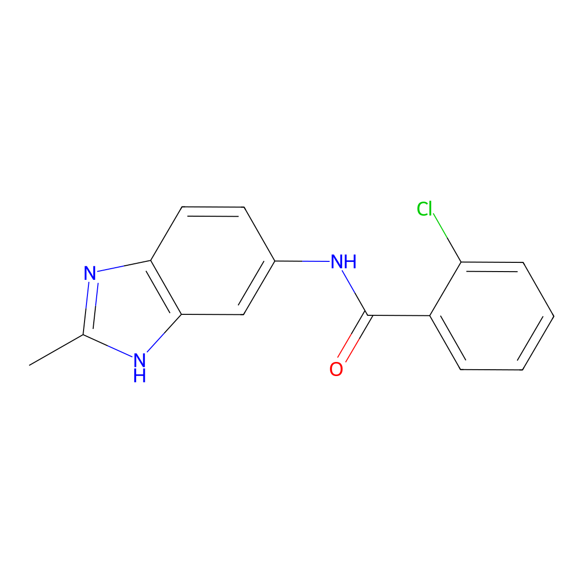 2-chloro-N-(2-methyl-1H-benzimidazol-5-yl)benzamide molecular structure, CAS 1057941-61-3