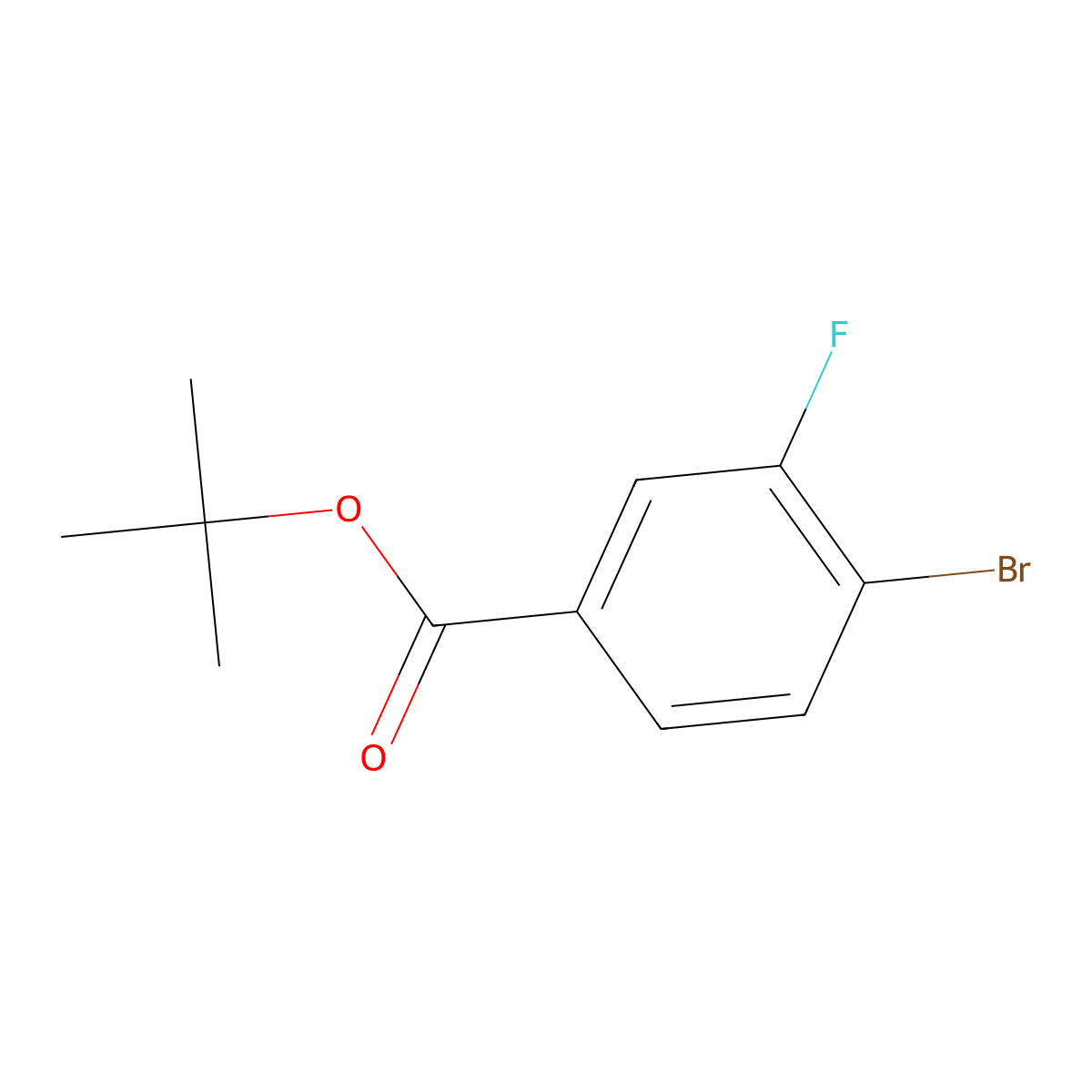Tert-butyl 4-bromo-3-fluorobenzoate molecular structure, CAS 1057961-75-7