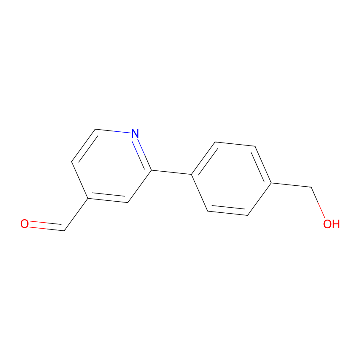 4-(4-Formyl-2-pyridyl)benzyl alcohol molecular structure, CAS 1057961-93-9