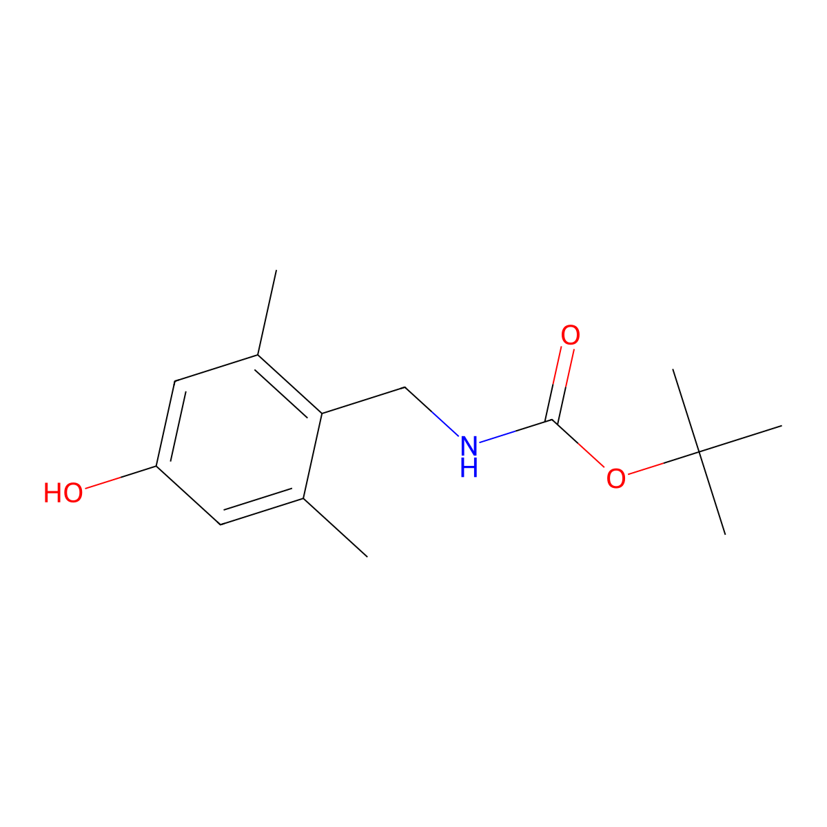 tert-butyl N-[(4-hydroxy-2,6-dimethylphenyl)methyl]carbamate molecular structure, CAS 1057962-07-8