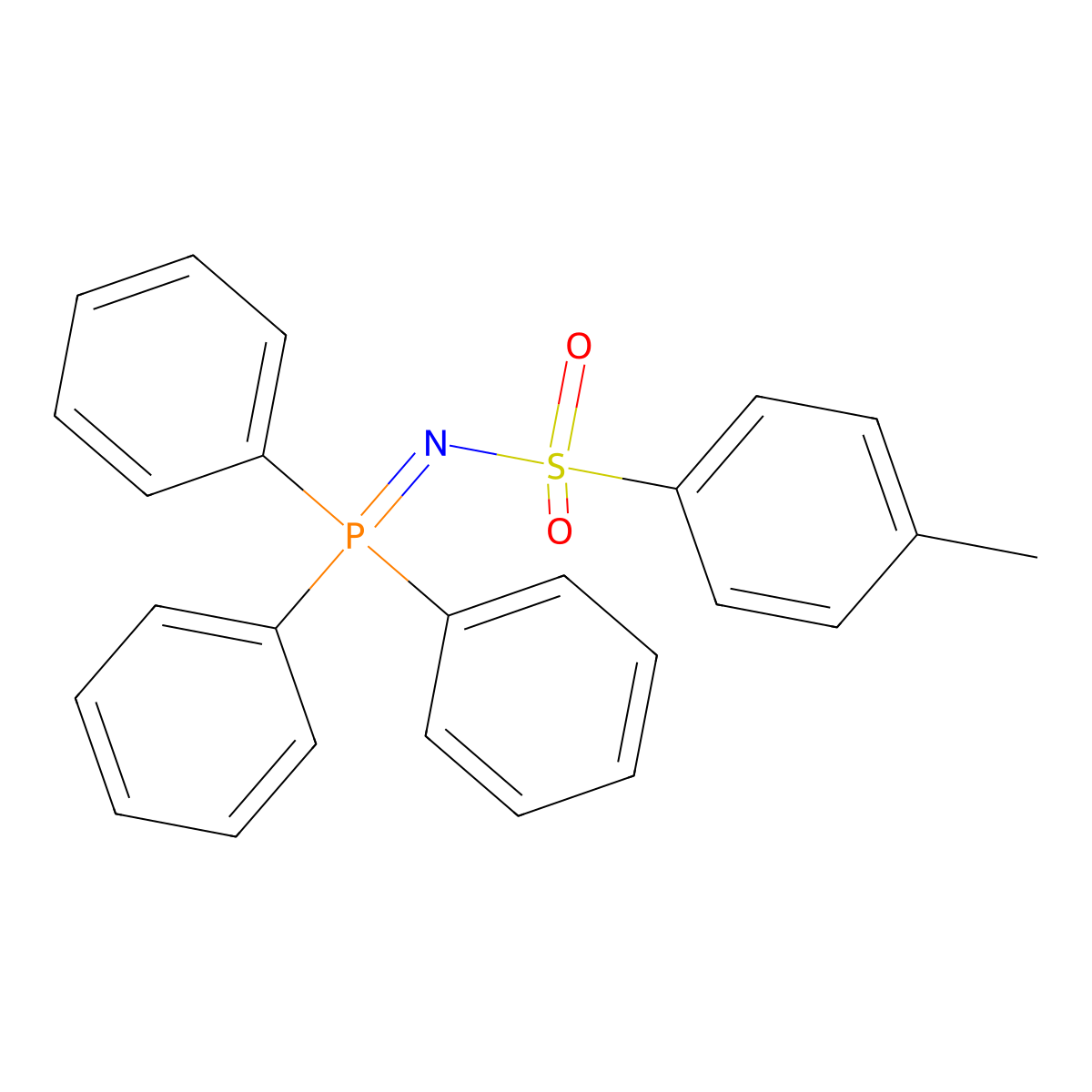 N-(p-Toluenesulfonyl)iminotriphenylphosphorane molecular structure, CAS 1058-14-6