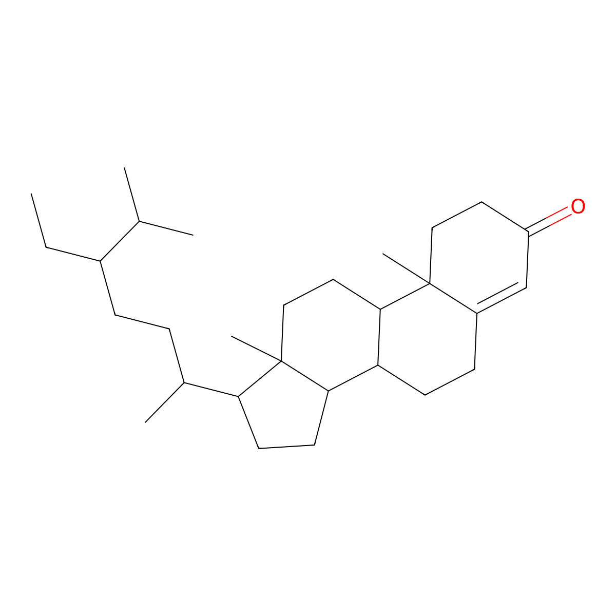 Stigmast-4-en-3-one molecular structure, CAS 1058-61-3
