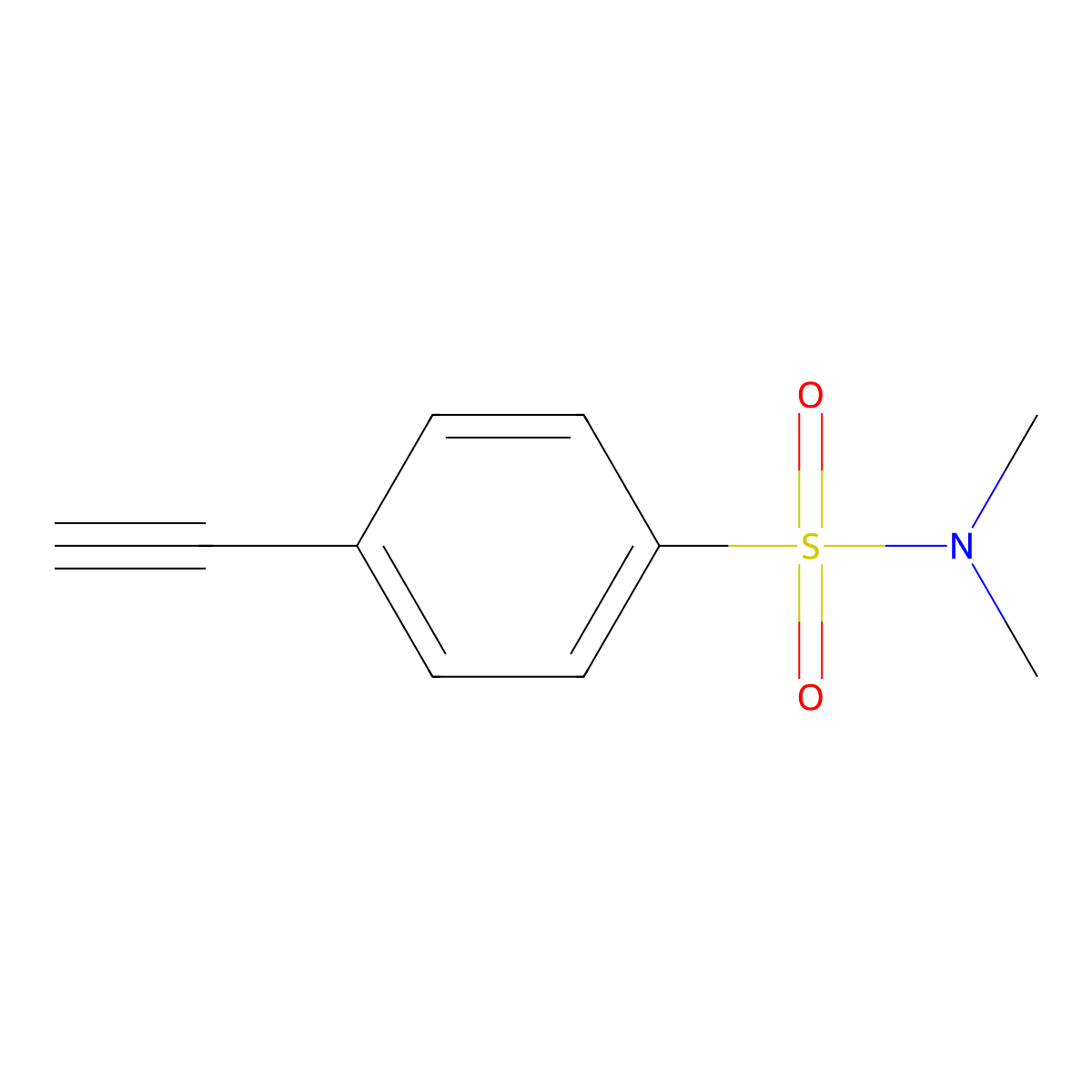 4-ethynyl-N,N-dimethylbenzene-1-sulfonamide molecular structure, CAS 105800-42-8