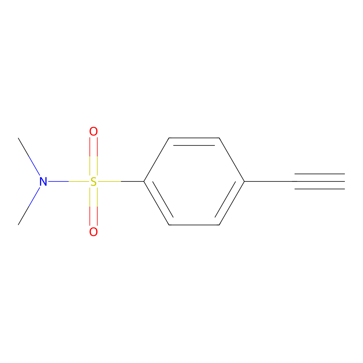 4-ethynyl-N,N-dimethylbenzene-1-sulfonamide molecular structure, CAS 105800-42-8