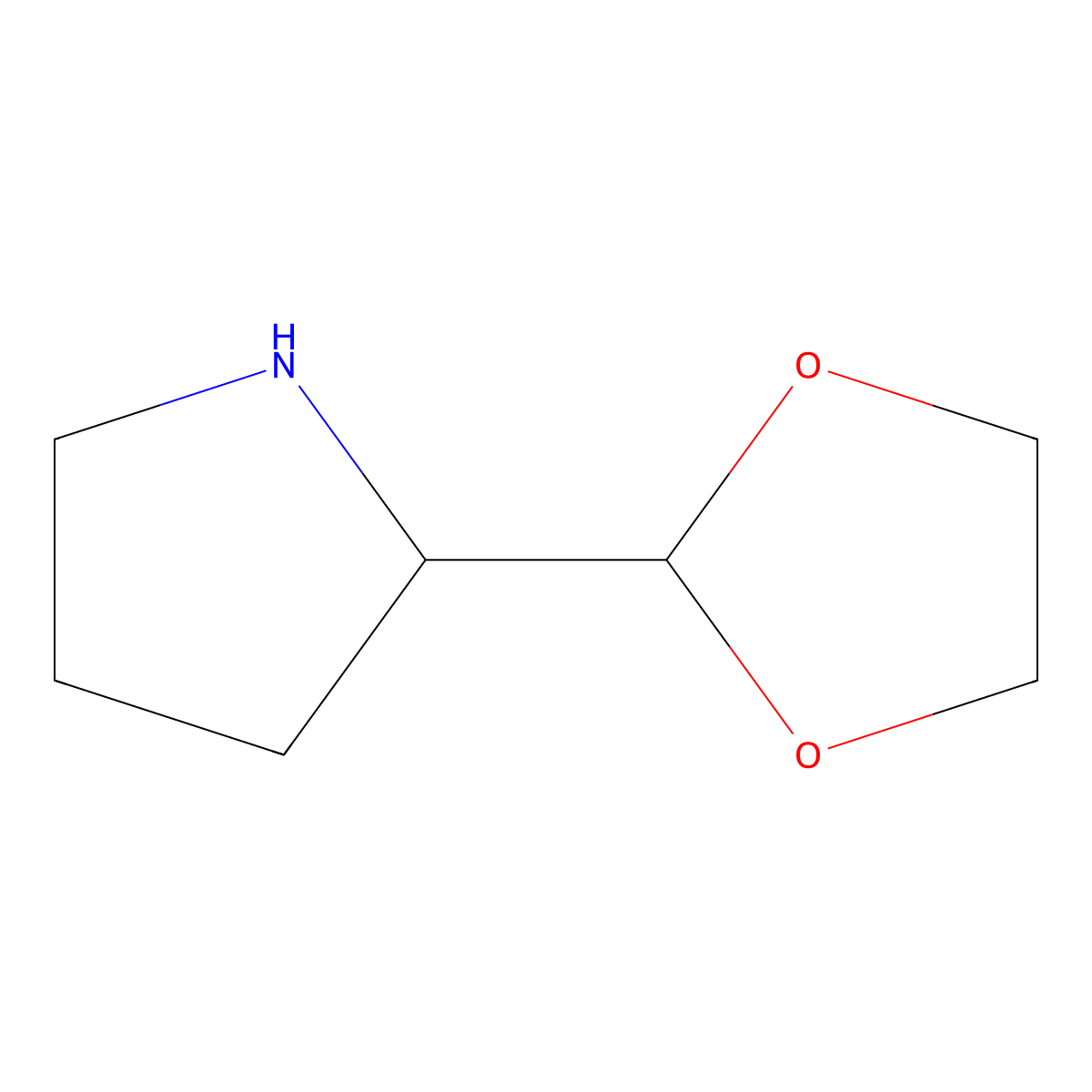 2-(1,3-Dioxolan-2-yl)pyrrolidine molecular structure, CAS 105800-71-3