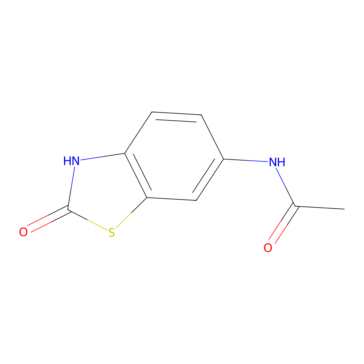 N-(2,3-Dihydro-2-oxo-6-benzothiazolyl)acetamide molecular structure, CAS 105800-72-4