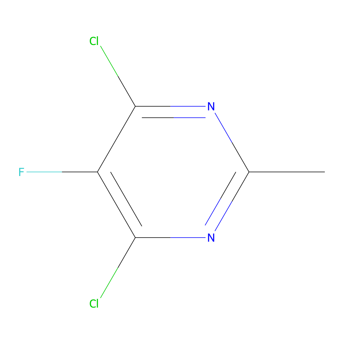 4,6-Dichloro-5-fluoro-2-methylpyrimidine molecular structure, CAS 105806-13-1