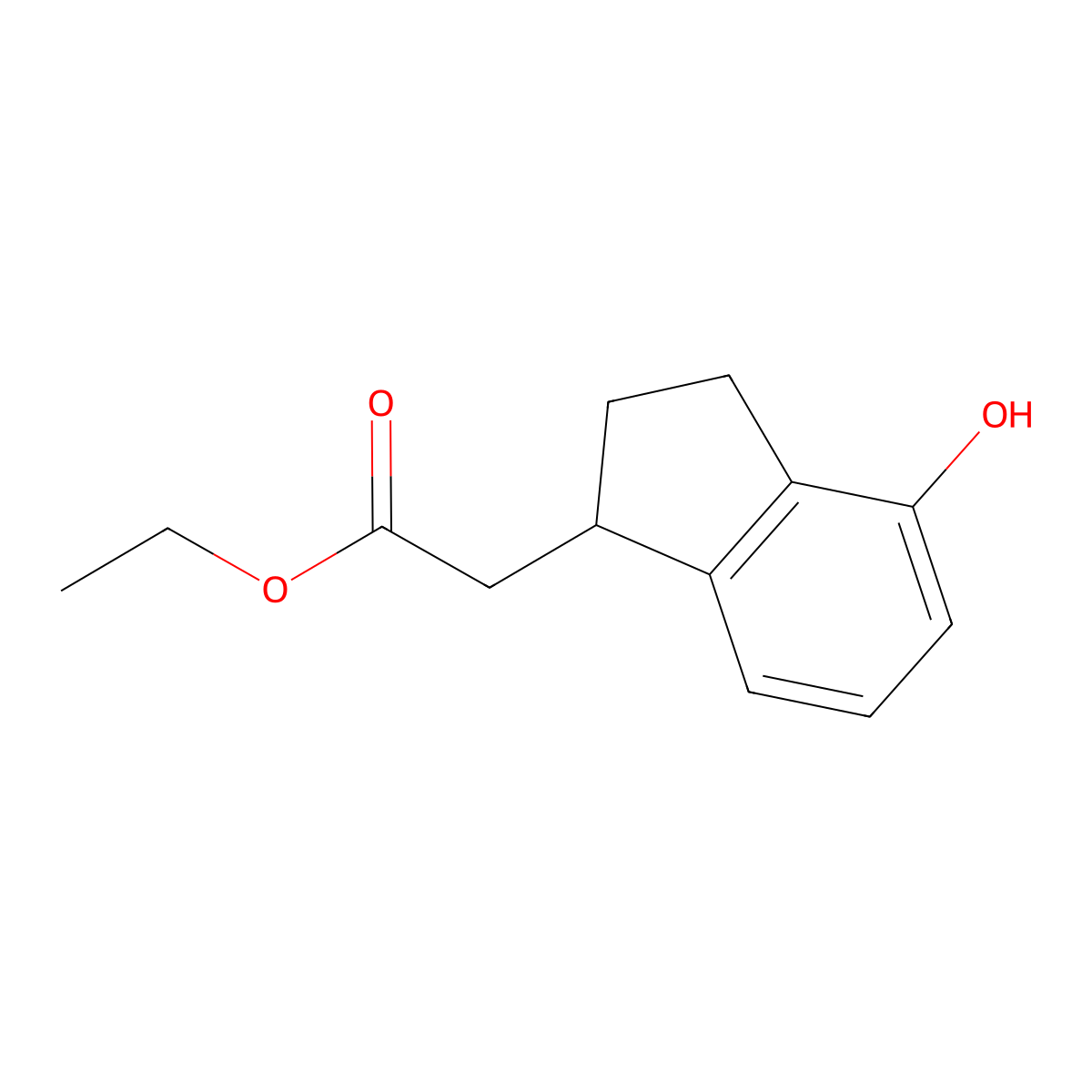 ethyl 2-(4-hydroxy-2,3-dihydro-1H-inden-1-yl)acetate molecular structure, CAS 105806-56-2