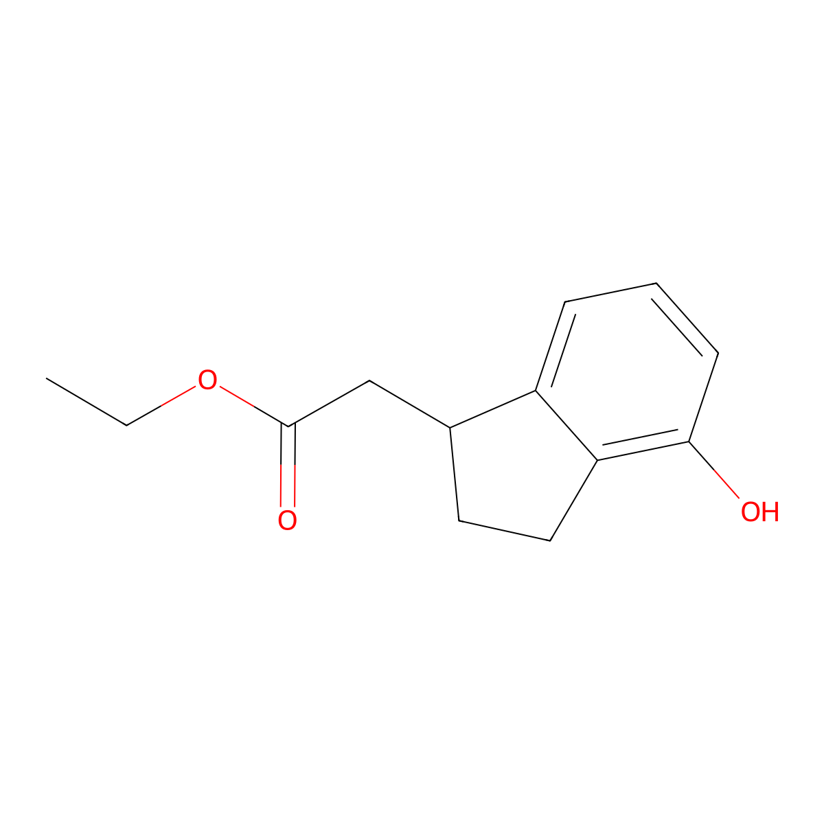 ethyl 2-(4-hydroxy-2,3-dihydro-1H-inden-1-yl)acetate molecular structure, CAS 105806-56-2