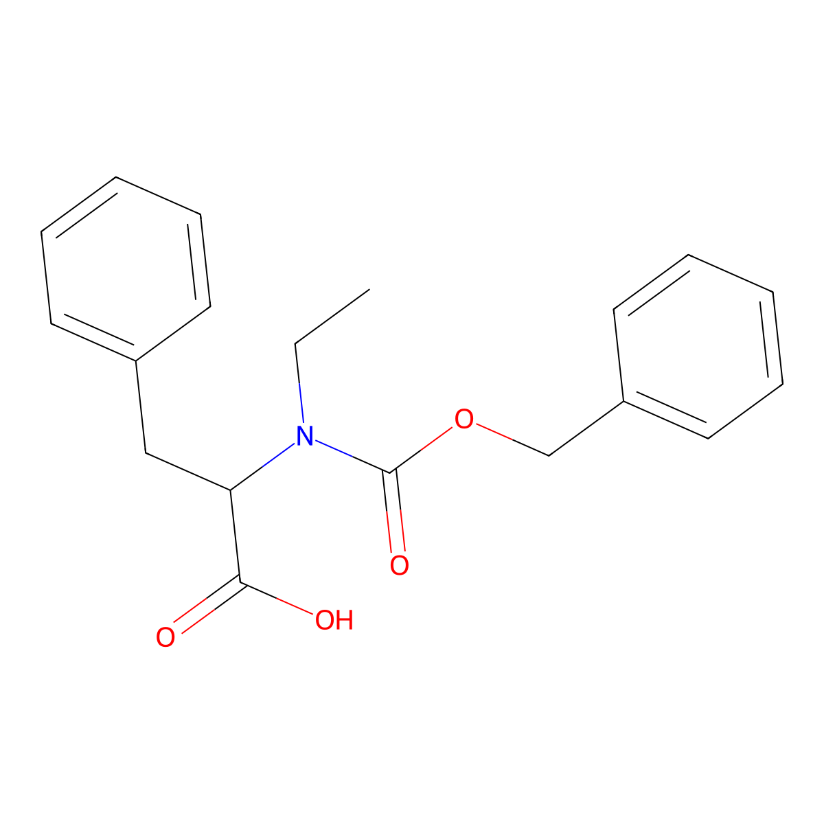 (2R)-2-{[(benzyloxy)carbonyl](ethyl)amino}-3-phenylpropanoic acid molecular structure, CAS 105806-85-7