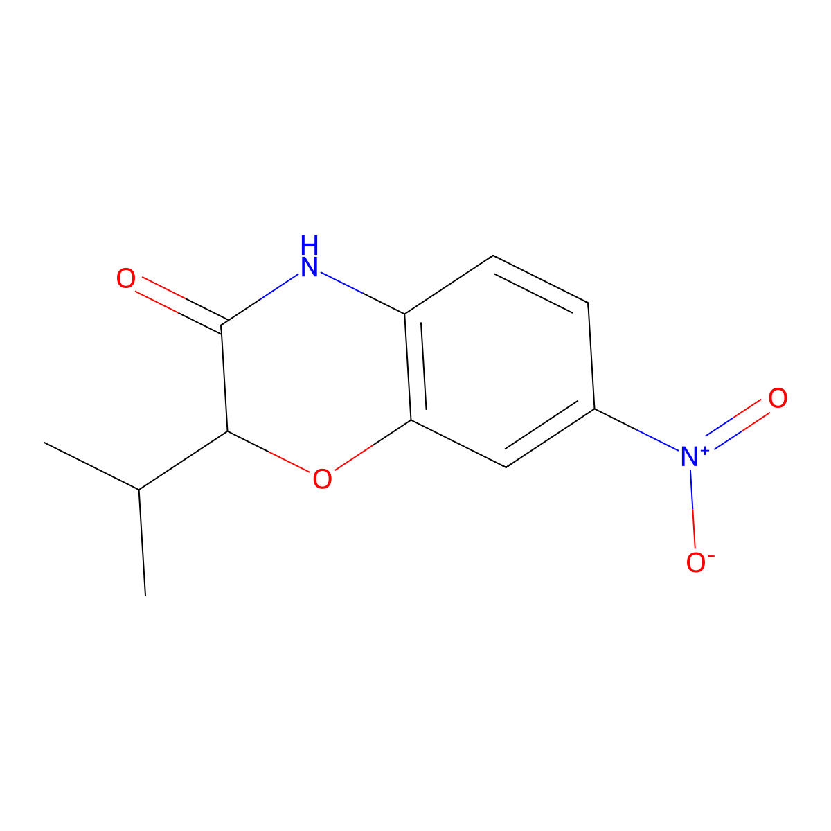 2-isopropyl-7-nitro-4H-benzo[1,4]oxazin-3-one molecular structure, CAS 105807-70-3