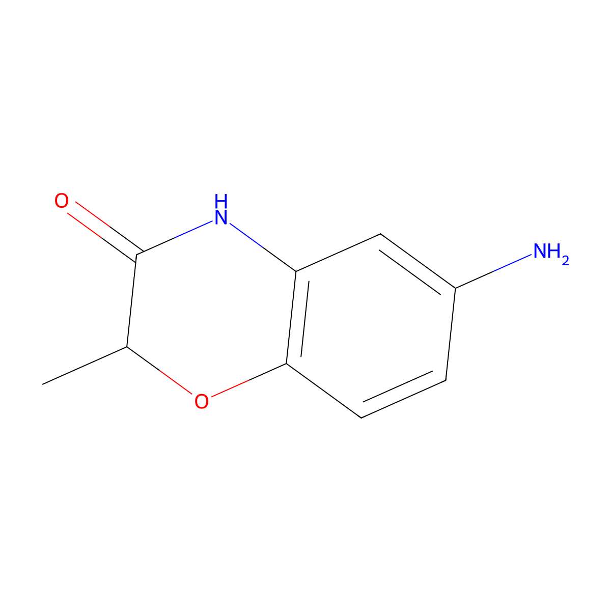 6-amino-2-methyl-3,4-dihydro-2H-1,4-benzoxazin-3-one molecular structure, CAS 105807-80-5