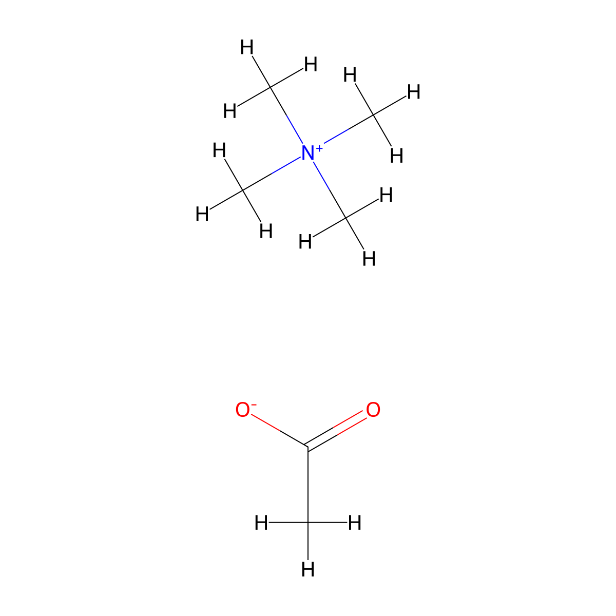 Tetramethylammonium acetate molecular structure, CAS 10581-12-1