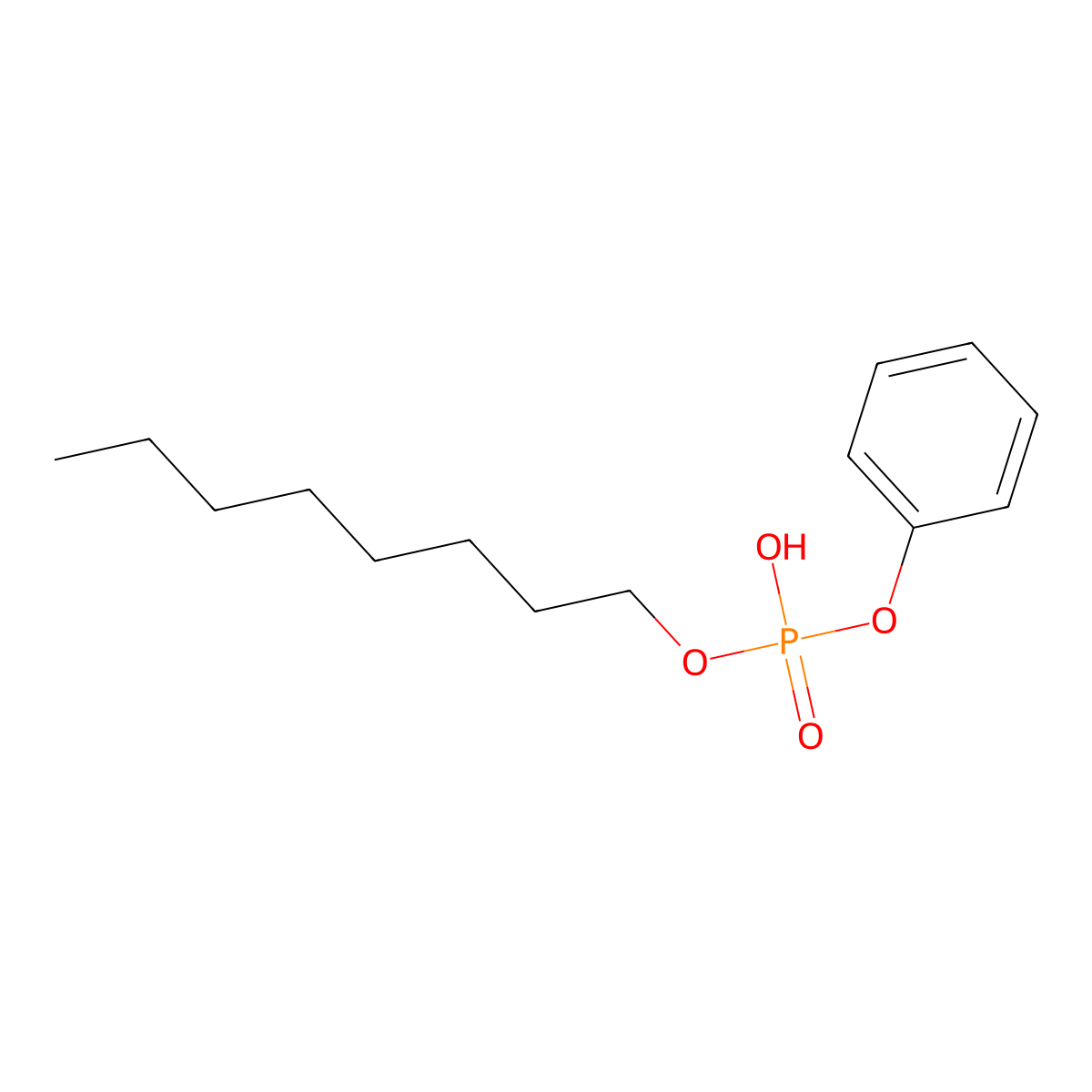 Octyl phenyl hydrogen phosphate molecular structure, CAS 10581-14-3