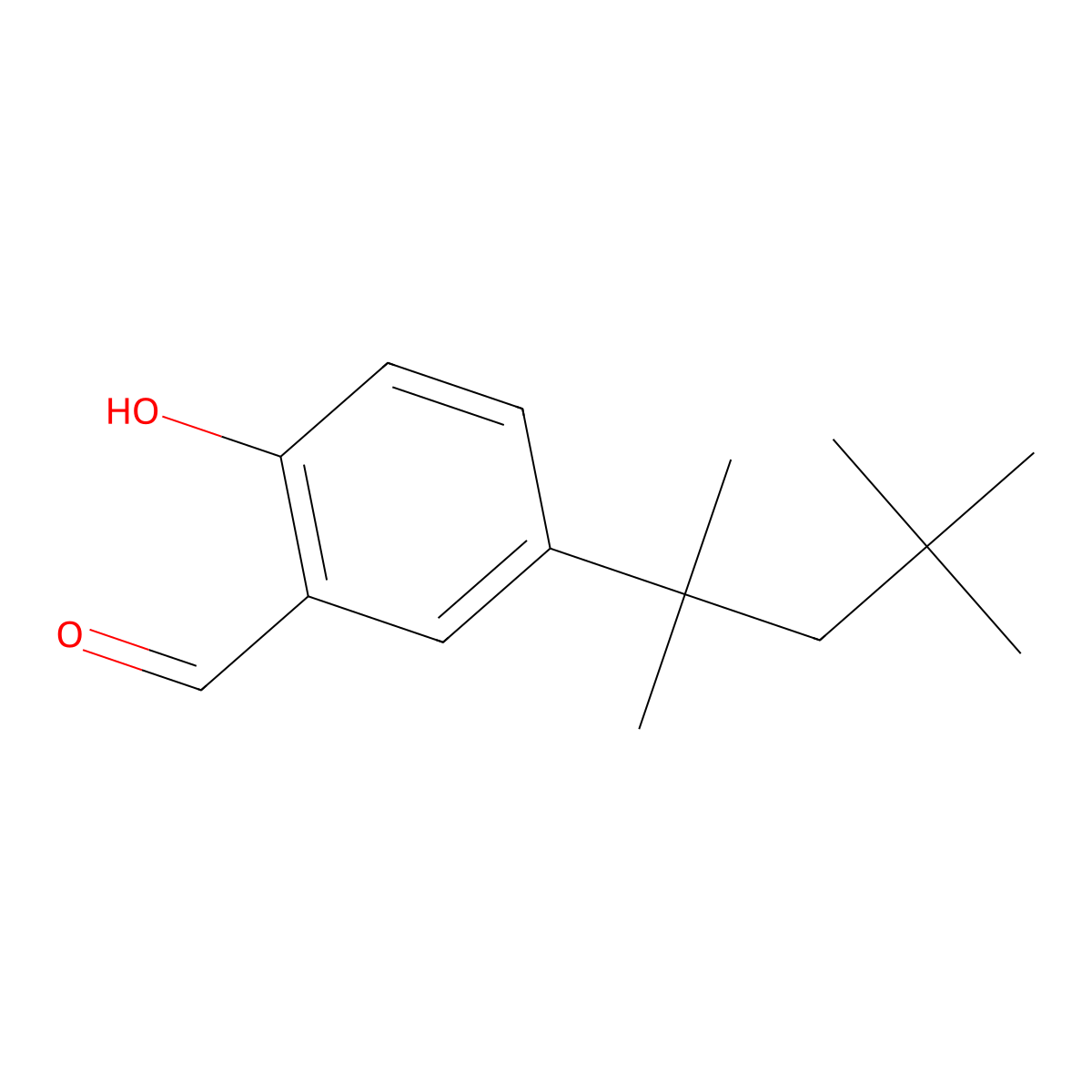 Benzaldehyde, 2-hydroxy, 5-(1,1,3,3-tetramethylbutyl) molecular structure, CAS 10581-28-9
