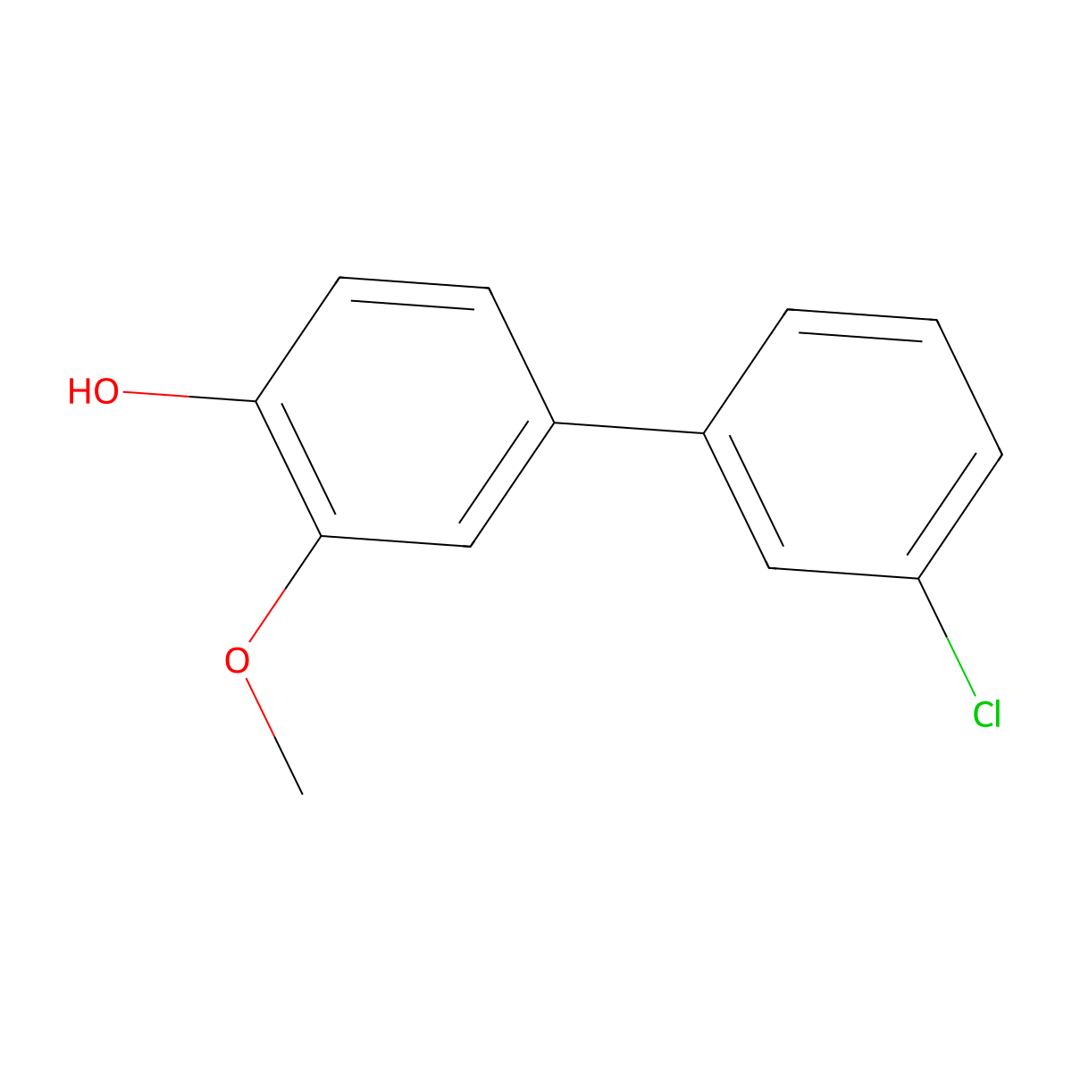 4-(3-Chlorophenyl)-2-methoxyphenol molecular structure, CAS 1058124-77-8