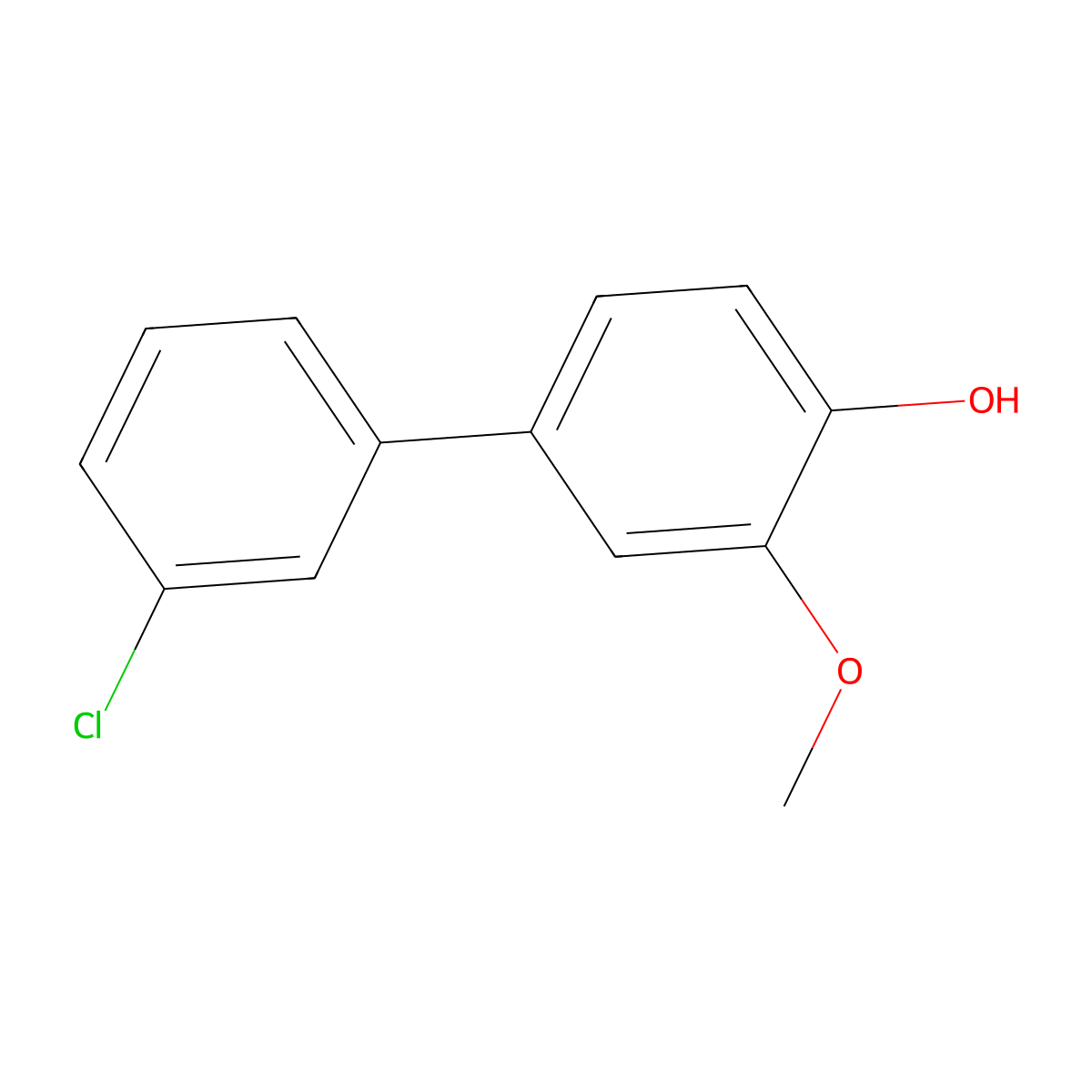 4-(3-Chlorophenyl)-2-methoxyphenol molecular structure, CAS 1058124-77-8