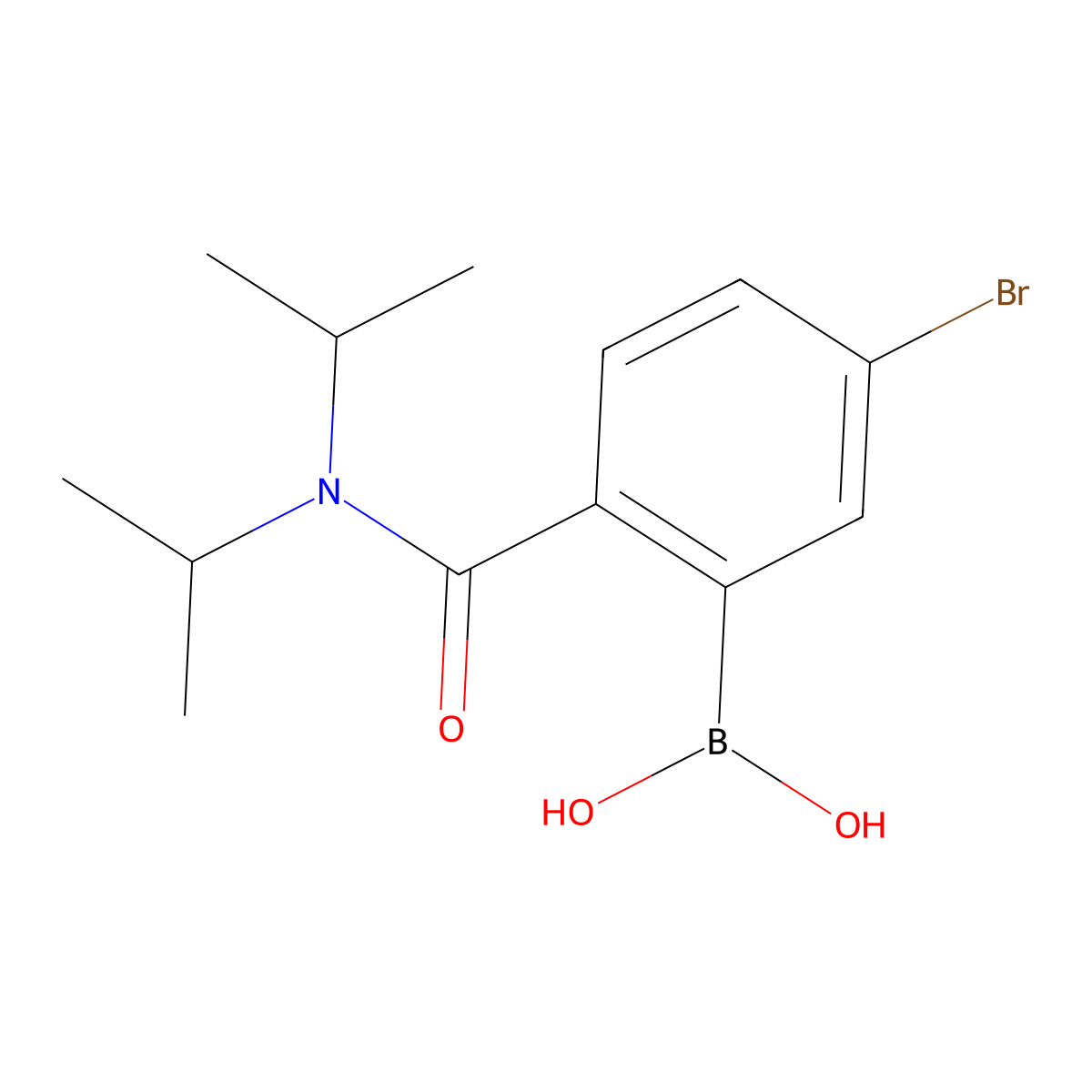 (5-Bromo-2-(diisopropylcarbamoyl)phenyl)boronic acid molecular structure, CAS 1058129-82-0
