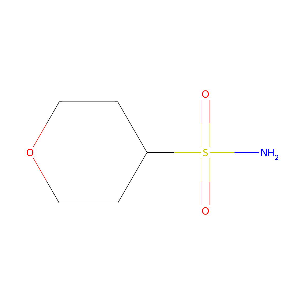 Oxane-4-sulfonamide molecular structure, CAS 1058131-55-7