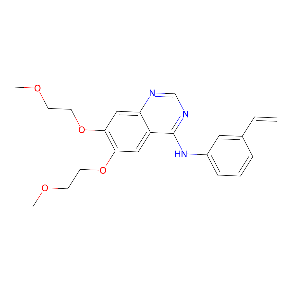 6,7-Bis(2-methoxyethoxy)-N-(3-vinylphenyl)quinazolin-4-amine molecular structure, CAS 1058132-82-3