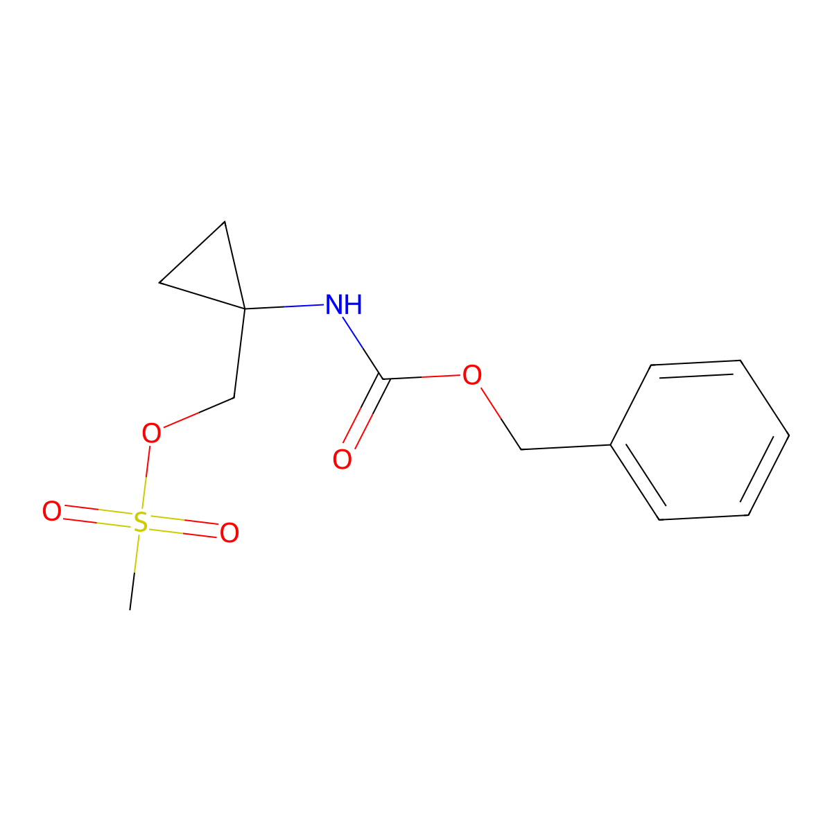 (1-(((Benzyloxy)carbonyl)amino)cyclopropyl)methyl methanesulfonate molecular structure, CAS 1058137-81-7