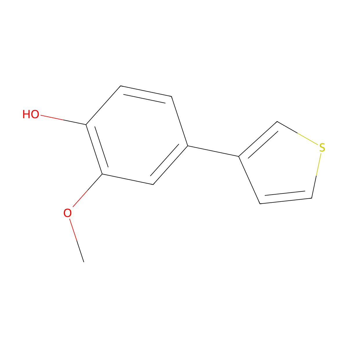 2-Methoxy-4-(thiophen-3-YL)phenol molecular structure, CAS 1058140-38-7
