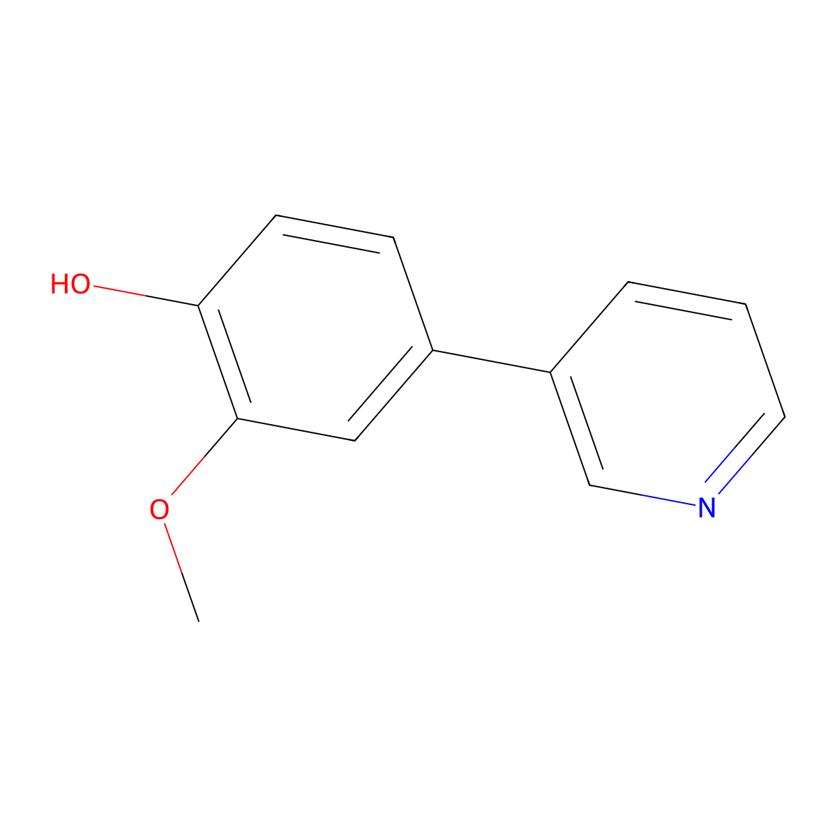 2-Methoxy-4-(3-pyridinyl)phenol molecular structure, CAS 1058140-72-9
