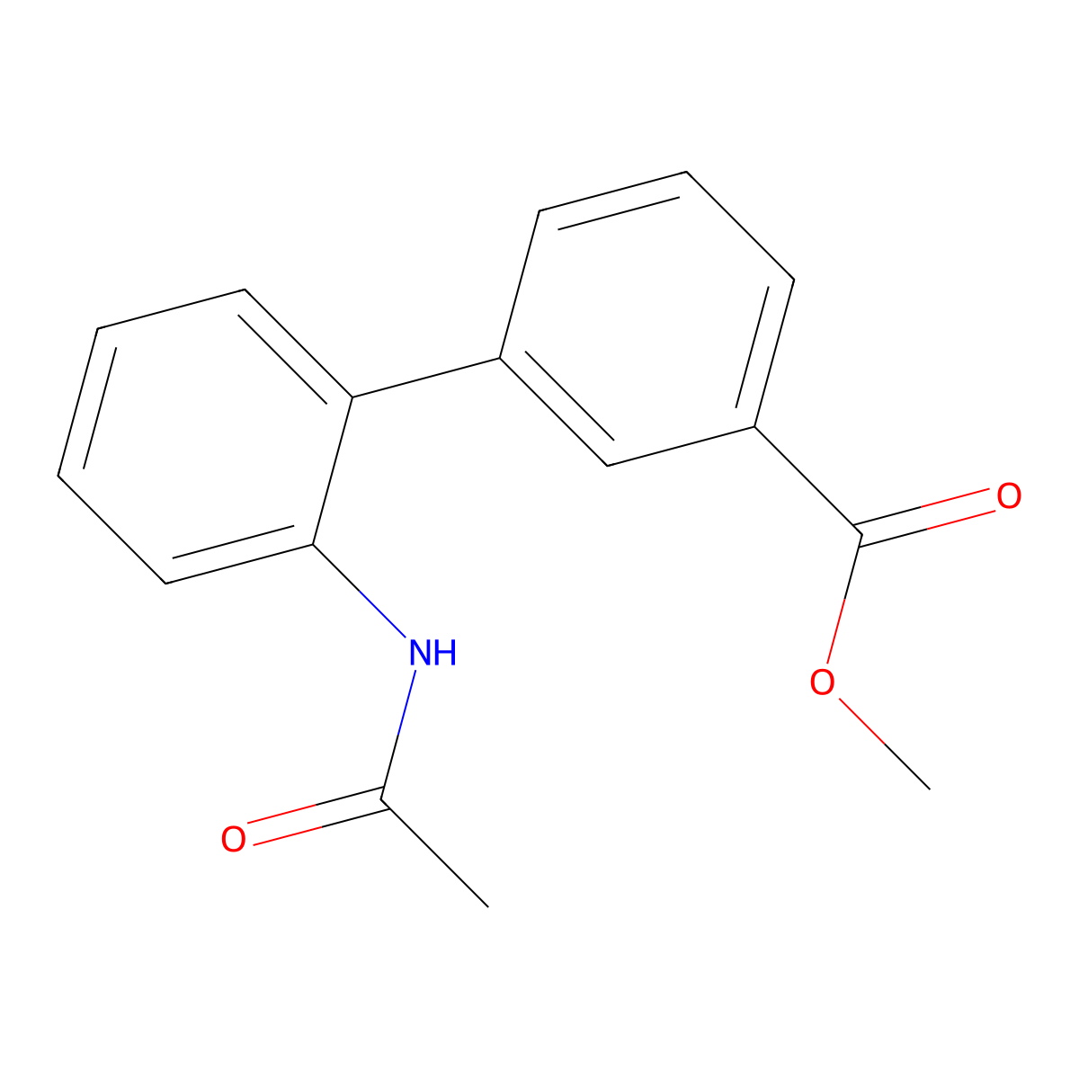 Methyl 3-(2-acetamidophenyl)benzoate molecular structure, CAS 1058140-80-9