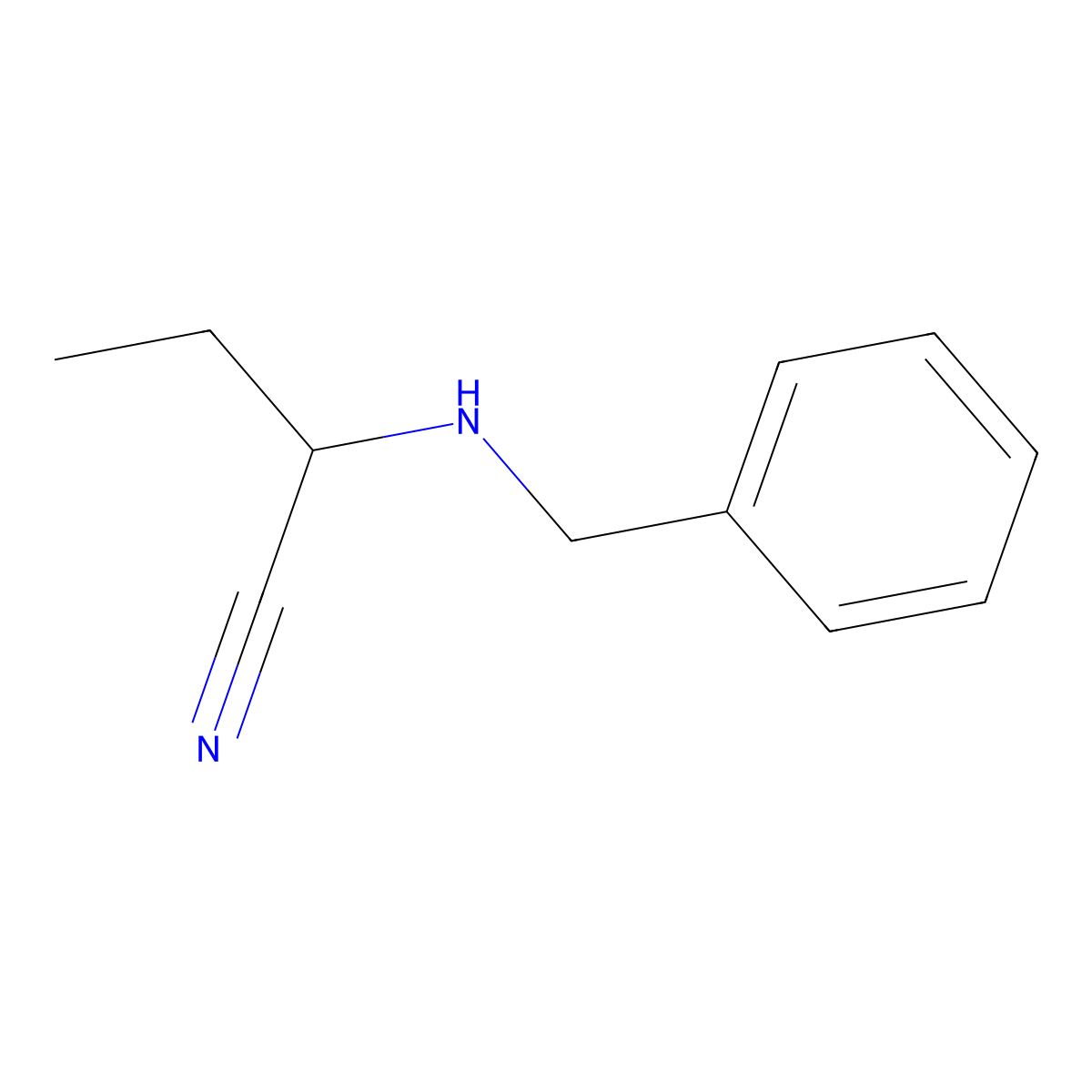 2-(Benzylamino)butanenitrile molecular structure, CAS 1058146-91-0