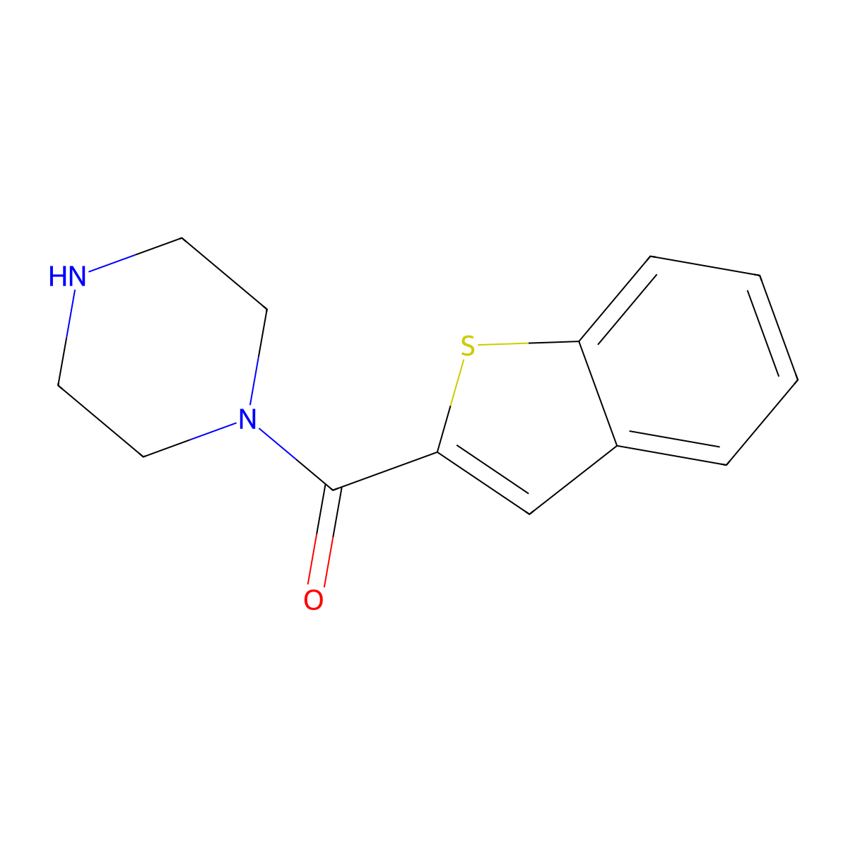 1-(1-Benzothiophene-2-carbonyl)piperazine molecular structure, CAS 1058149-42-0