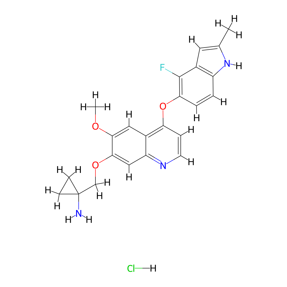 Anlotinib (hydrochloride) molecular structure, CAS 1058157-76-8