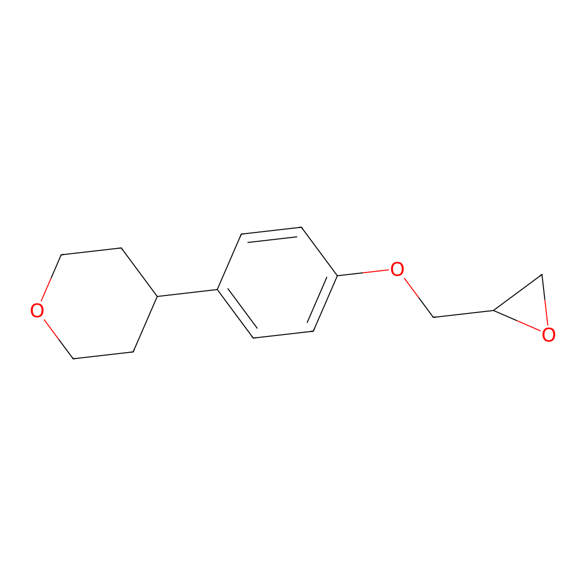 4-[4-(Oxiran-2-ylmethoxy)phenyl]oxane molecular structure, CAS 1058158-97-6