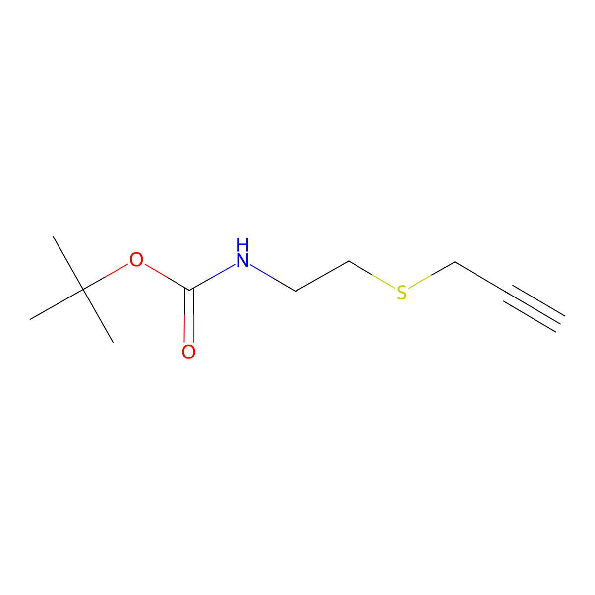 tert-butyl N-[2-(prop-2-yn-1-ylsulfanyl)ethyl]carbamate molecular structure, CAS 1058159-06-0