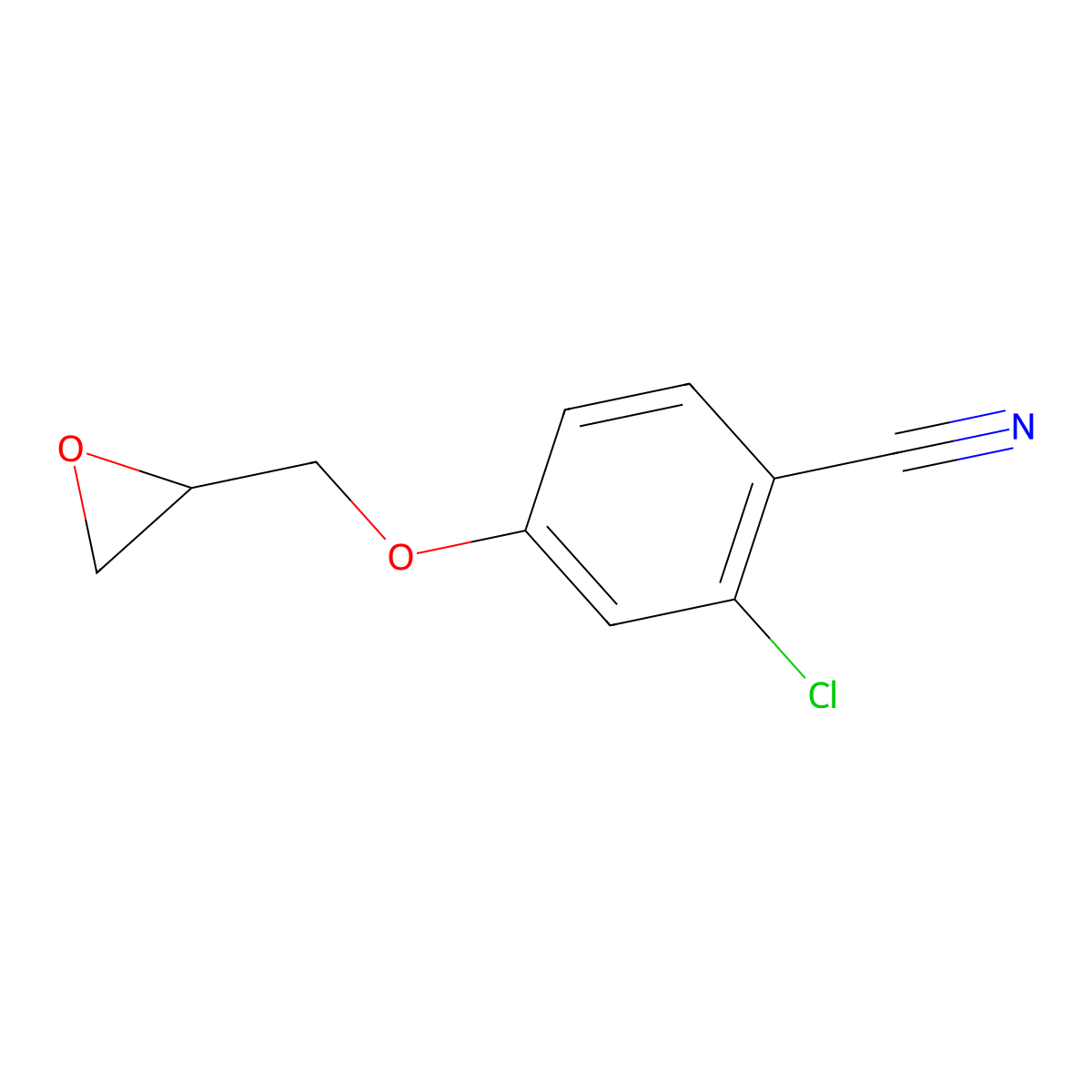 2-Chloro-4-[(oxiran-2-yl)methoxy]benzonitrile molecular structure, CAS 1058159-74-2