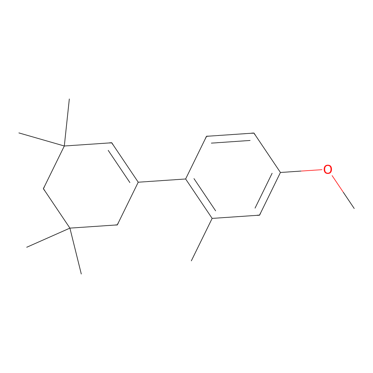 4-Methoxy-2-methyl-1-(3,3,5,5-tetramethyl-cyclohex-1-enyl)-benzene molecular structure, CAS 1058160-26-1